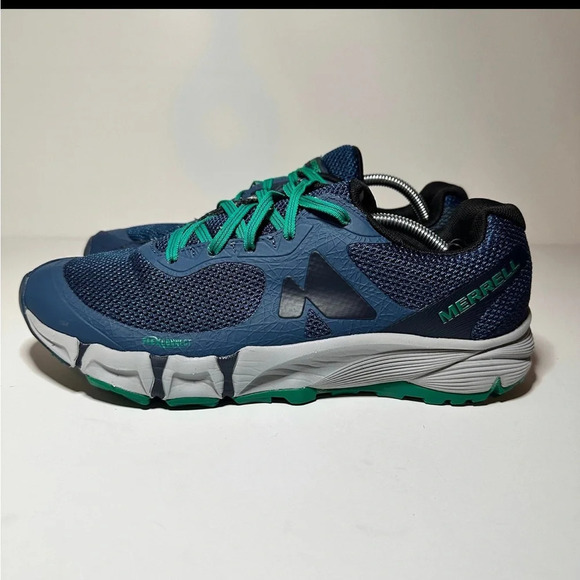 Merrell Agility Charge Flex Blue Trail Hiking Shoes J37719 Sz M 8.5 (136 Box 16) - Picture 2 of 9